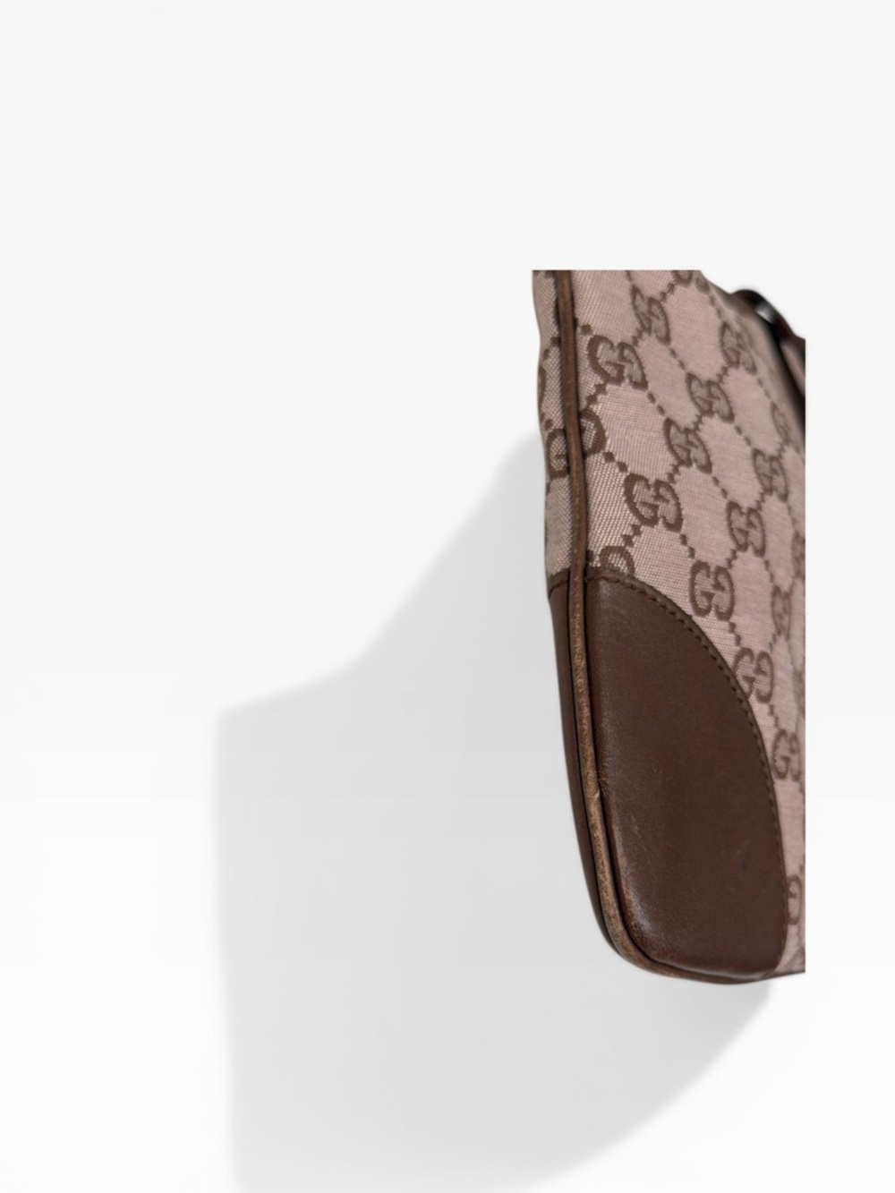 Gucci Jackie GG Brown Canvas Leather Trim Shoulder Bag - Picture 12 of 16